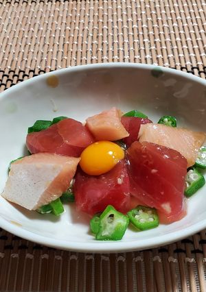漬け刺身オクラ和え-レシピのメイン写真