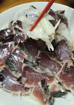 生らっきょうとカツオのたたき-レシピのメイン写真