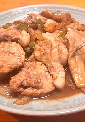 ピーマン・玉葱・舞茸入♡豚肉黒酢生姜焼き-レシピのメイン写真