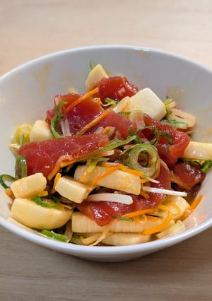 マグロと長芋の黄身醤油サラダ-レシピのメイン写真