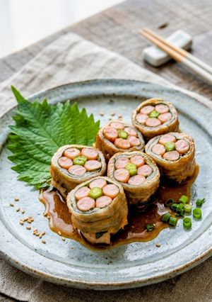 ポークビッツでお花の肉巻き-レシピのメイン写真