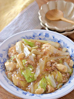 白菜と厚揚げ豆腐のひき肉あん-レシピのメイン写真