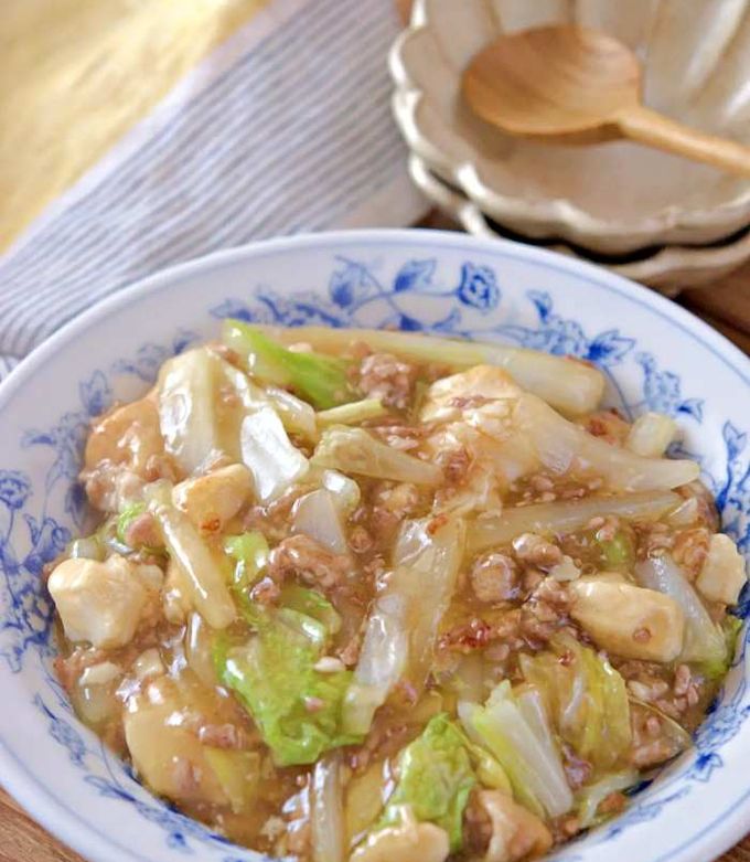白菜と厚揚げ豆腐のひき肉あん-レシピのメイン写真