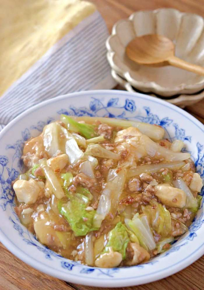 白菜と厚揚げ豆腐のひき肉あん-レシピのメイン写真