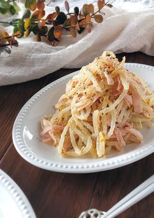 レンジで簡単☆もやしとハムの中華サラダ。-レシピのメイン写真