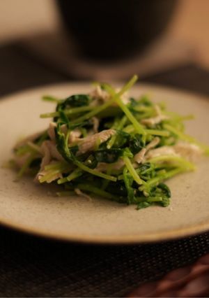豆苗とささみの練りごまわさび和え-レシピのメイン写真