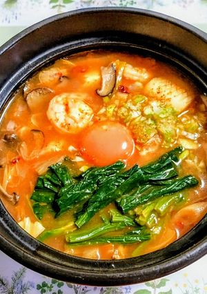 簡単夕飯・寒い日!海鮮豆腐スンドゥブの鍋-レシピのメイン写真