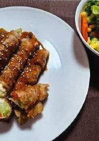 ブロッコリーのサラダとヘルシー肉巻き-レシピのメイン写真