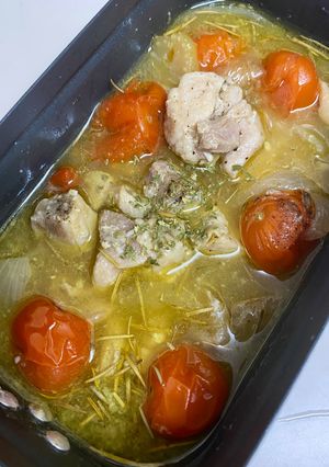 キャンプ飯！鶏もも肉の簡単白ワイン煮込み-レシピのメイン写真