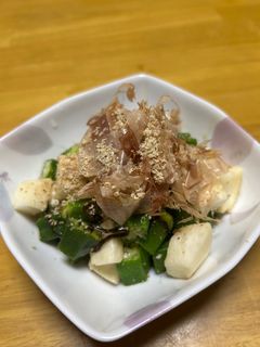 おくらと長芋の梅塩昆布和え-レシピのメイン写真