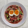 \ 笑顔溢れる /ガスパチョ風そうめん