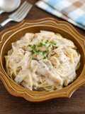 濃厚♡鶏肉と舞茸のクリームパスタ