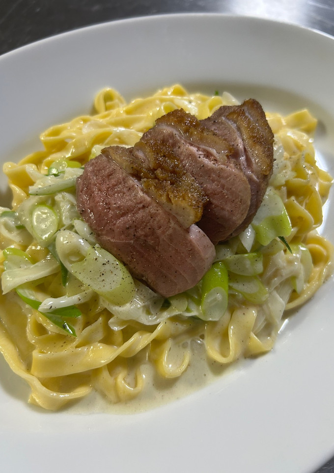手打ち生パスタを使った合鴨とネギのパスタ-レシピのメイン写真