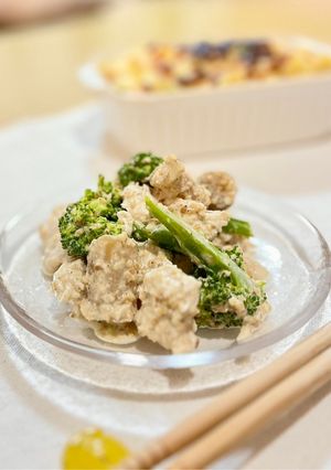 デパ地下風！蒸し鶏とごぼうのごまマヨ和え-レシピのメイン写真
