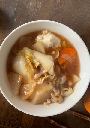 お一人様！お雑煮にほんのり中華風隠し味-レシピのメイン写真