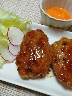 れんこん入り鶏つくねの照り焼き-レシピのメイン写真