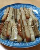 餅とごぼうとさつま揚げの甘辛トッポギ風