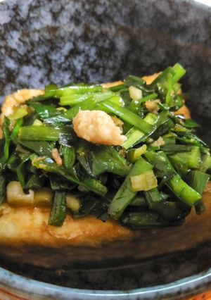 ニラだれと一緒に♪絹揚げ焼き-レシピのメイン写真