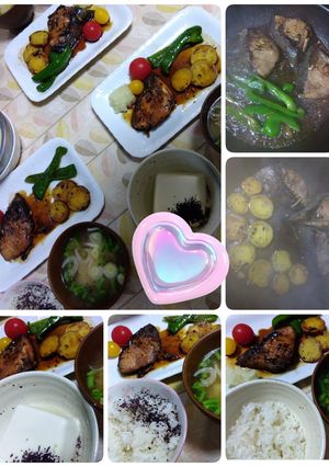 #大満足朝ごはん 鰤照り定食〜和食〜-レシピのメイン写真