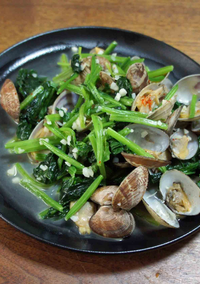 あさりとほうれん草のにんにく炒め-レシピのメイン写真