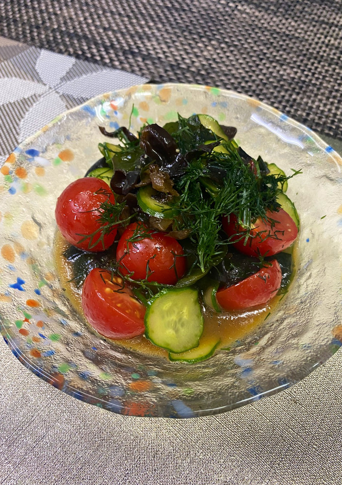 ワカメとキクラゲと夏野菜の和風のマリネ！-レシピのメイン写真
