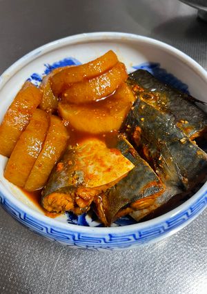 釜山で食べた美味しいサバと大根の煮付♫-レシピのメイン写真