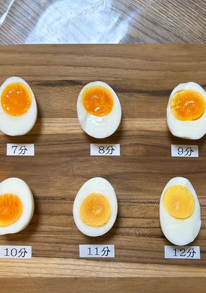 保存版！理想のゆで卵☆ゆで時間と黄身の固さ一覧-レシピのメイン写真