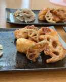 長芋とれんこんの甘だれ唐揚げ