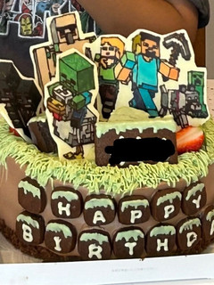 マイクラ🎮生チョコバースデイケーキ🎂-レシピのメイン写真