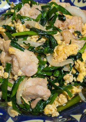 簡単！鶏とニラとたまご炒め😋-レシピのメイン写真