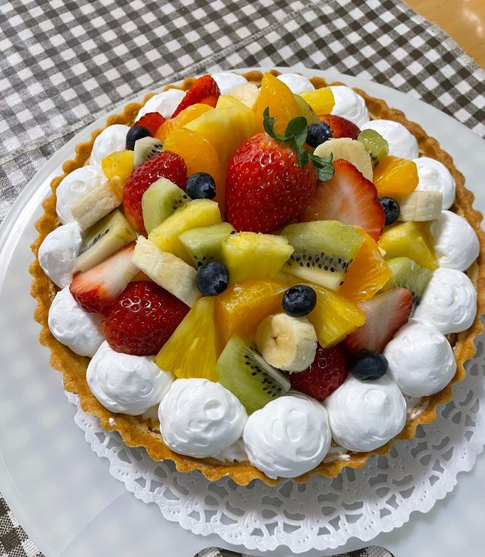 ⭐⭐フルーツタルト⭐⭐ フルーツタルト⭐︎22㎝型 by ⭐︎ゆー⭐︎ 【クックパッド】 簡単