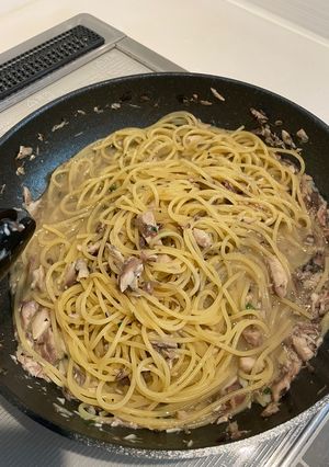 カンタン鯖缶ワンパンパスタ-レシピのメイン写真