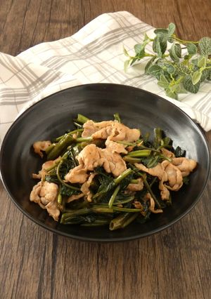 豚肉と空芯菜のマヨしょう油炒め-レシピのメイン写真