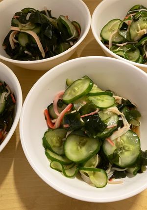 きゅうり🥒カニカマ🦀ワカメわかめの酢の物-レシピのメイン写真