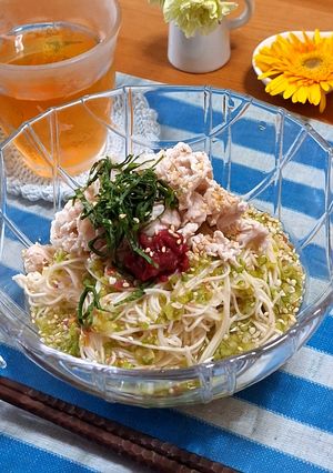 ねばねば梅オクラ豚しゃぶそうめん-レシピのメイン写真