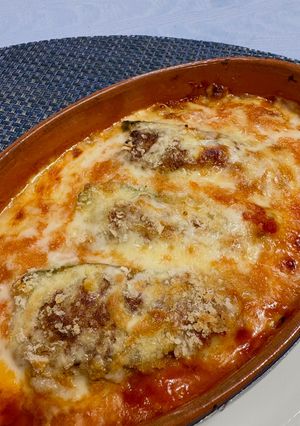 【簡単夕食】ピーマン肉詰めのトマトグラタン風-レシピのメイン写真