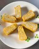 にんじん再生葉を入れてだし巻き卵