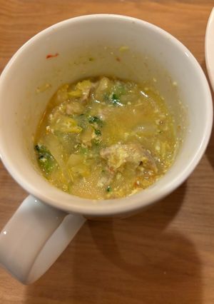 サラダからのマグカップポークカレースープ-レシピのメイン写真