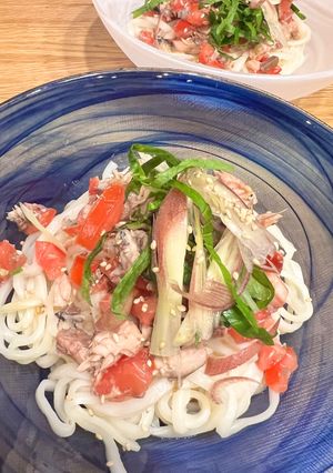 かくし味で簡単！トマト＆鯖缶の香味うどん-レシピのメイン写真