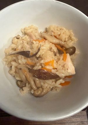 鳥&キノコご飯！-レシピのメイン写真
