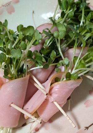 簡単★おつまみにも！かいわれのハム巻き-レシピのメイン写真