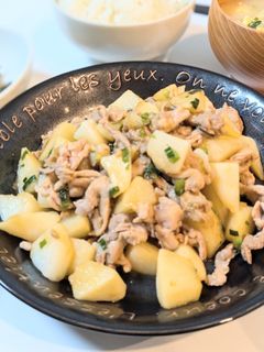豚肉と長いものわさびしょう油炒め-レシピのメイン写真