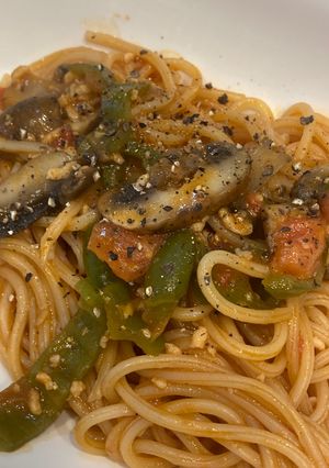 鶏ひき肉のナポリタン-レシピのメイン写真