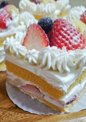 ★低糖質！おからの＊🍓・🍌・🫐ケーキ＊♪-レシピのメイン写真