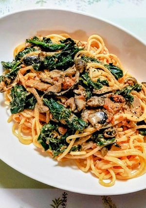 簡単ランチ！法蓮草クリチのアラビアータ-レシピのメイン写真