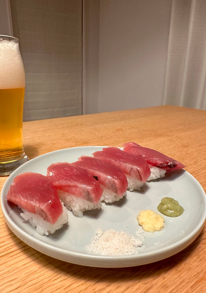 戻りトロ鰹の握り　旬の味覚-レシピのメイン写真