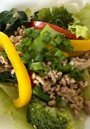 豚ひき肉ブロッコリーパプリカスパイシー炒-レシピのメイン写真
