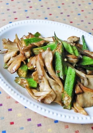 下処理なし!オクラと舞茸のバター醤油炒め-レシピのメイン写真