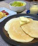 卵と牛乳なしで、もっちもちパンケーキ