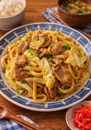 カレー醤油味★豚肉キャベツの焼きうどん-レシピのメイン写真